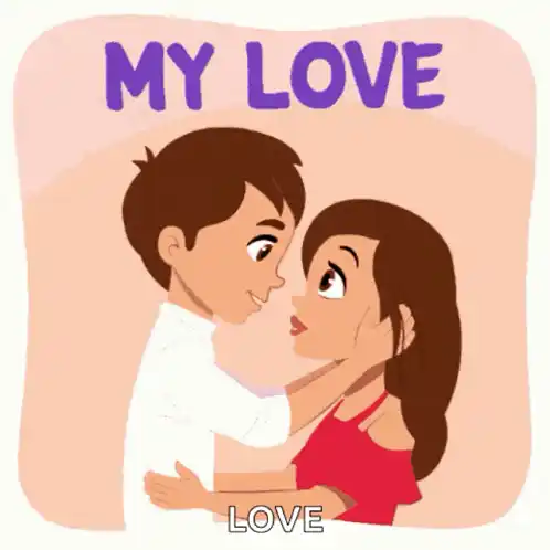 My Love Couple Kissing Animation