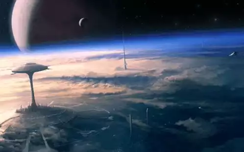 Abstract 3D Space Scene