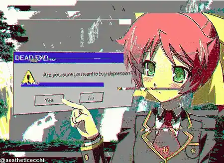 Aesthetic Anime Glitch Art: Dead End