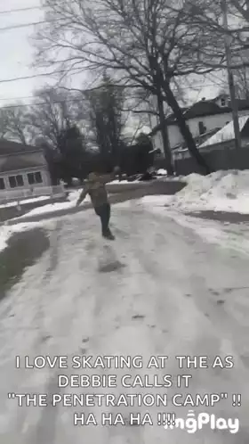 Alex Oberlander's Hilarious Ice Skate Fall