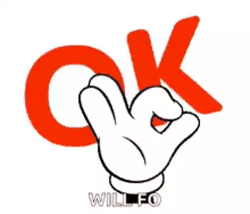OK Sign with Will Fo Cartoon Hand