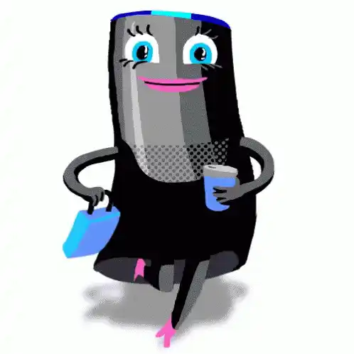 Amazon Alexa Character with Handbag and Cup