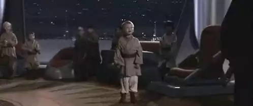 Young Anakin Skywalker with Lightsaber