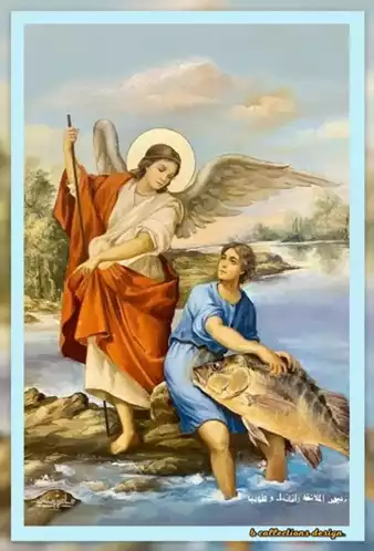 Painting of Angel Raphael and Tobias