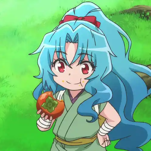 Anime Tomoe Thumbs Up with Persimmon