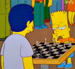 Bart Simpson Plays Chess