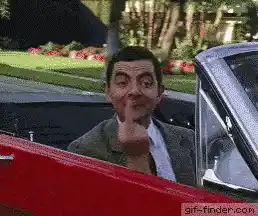 Mr Bean Gives the Middle Finger