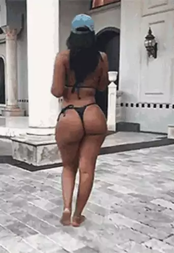 Woman Walking in Bikini Two Piece