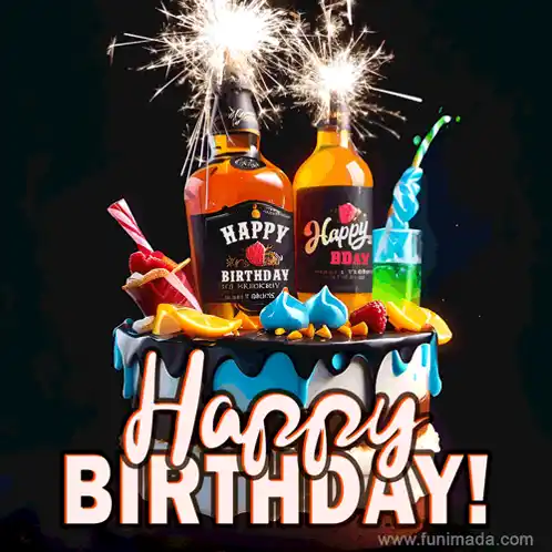 Happy 21st Birthday Cake with Whiskey