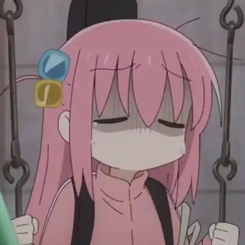 Bocchi The Rock Crying on a Swing