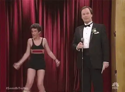 Screech's Bodybuilder Pose with Mr. Belding