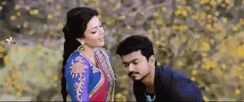 Romantic Couple in Flower Field