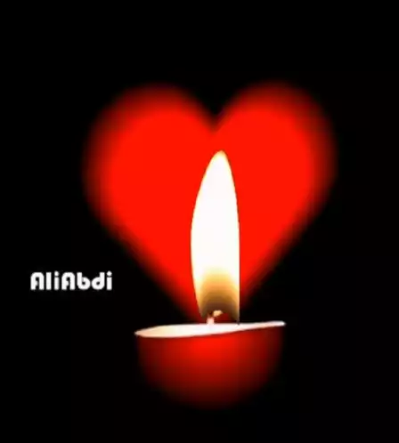 Red Heart with Candle and Aliabdi