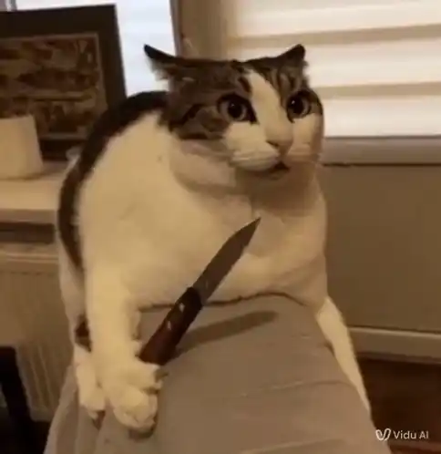 Angry Cat with Knife Meme
