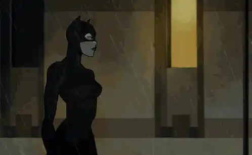 Catwoman and Batman in the Rain