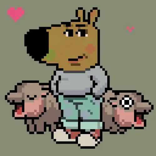 Pixel Art Chill Guy with Sheep