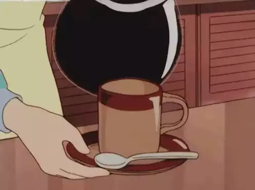 Anime Coffee Pouring with Steam