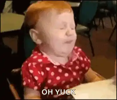 Confounded Baby's 'Oh Yuck' Reaction