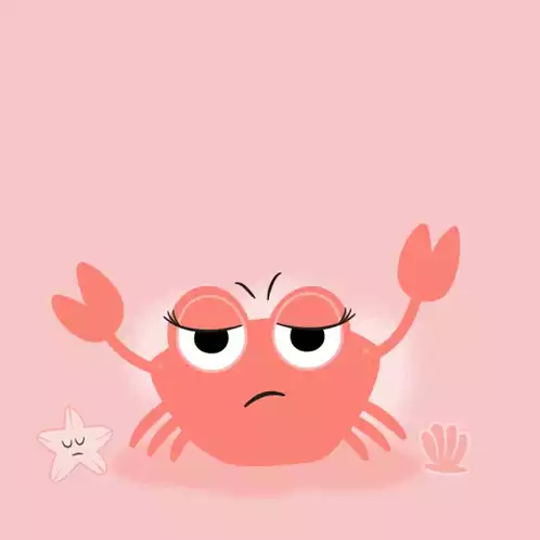Grumpy Pink Crab Animation