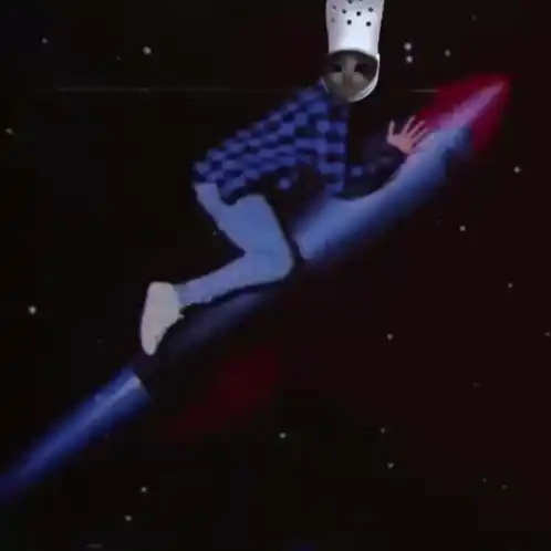 Croc Croccat Riding Rocket to the Moon