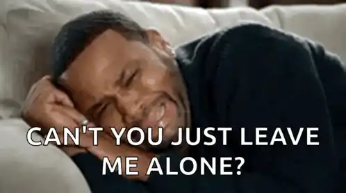 Crying Man with 'Leave Me Alone' Caption