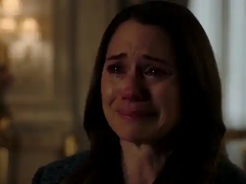 Woman Crying with Red Eyes