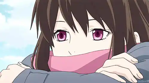 Cute Anime Girl with Pink Scarf