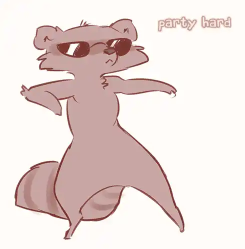 Furry Raccoon Dancing with 'Party Hard' Vibe