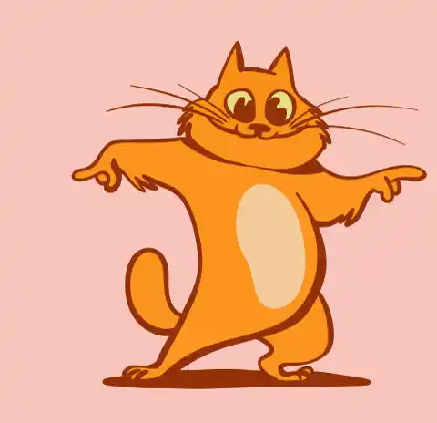 Funny Dancing Orange Cat Cartoon