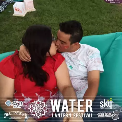 Date Night Kiss at Water Lantern Festival