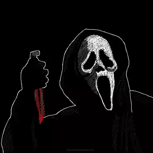 Ghostface from Scream with Bloody Knife