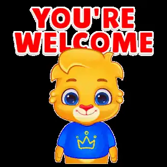 Cartoon Lion Says You're Welcome
