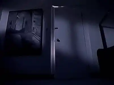Creepy Door Slams Shut in Dark Room