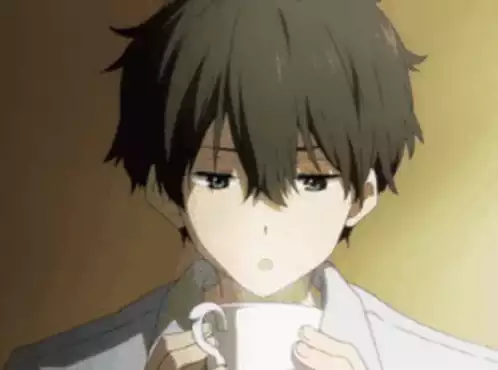 Anime Boy Drinking from Mug