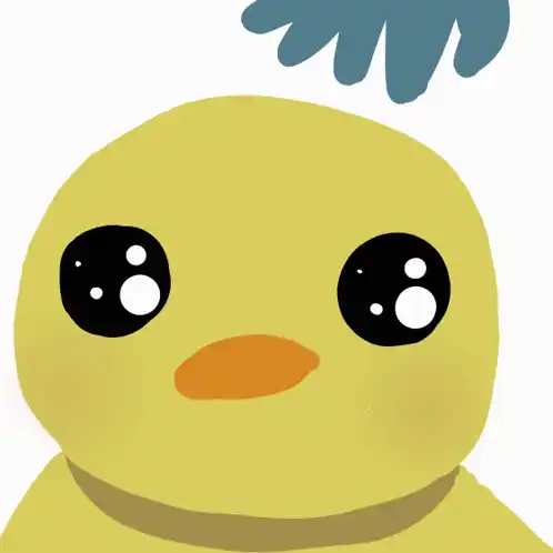 Cute Yellow Duck Headpat Drawing
