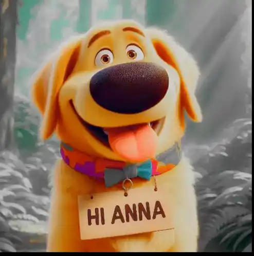 Dug from Up Says Hi Anna