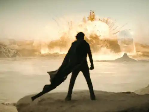 Dune Part 2: Paul Atreides Amidst Explosion