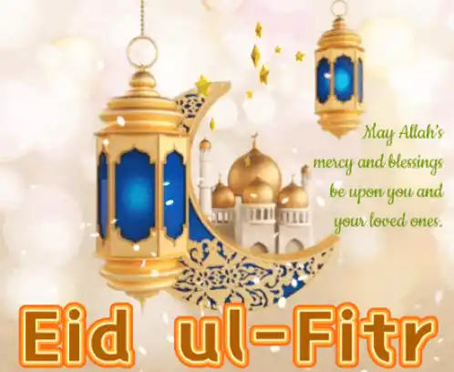 Eid ul-Fitr Mubarak with Lanterns and Blessings