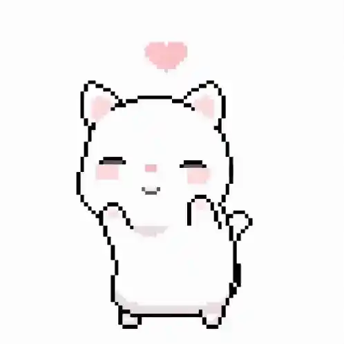Excited Cute Pixel Cat