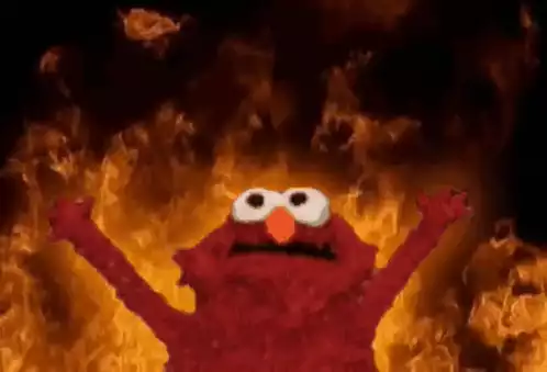Elmo Excited in Fuego