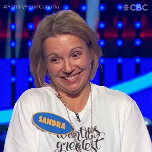 Sandra's Shy Smile on Family Feud Canada