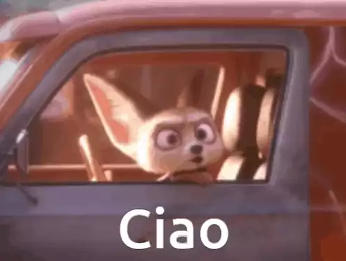 Finnick from Zootopia Says Ciao