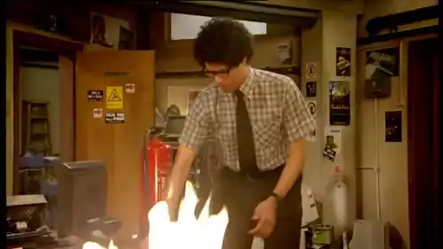 Man Extinguishing Fire