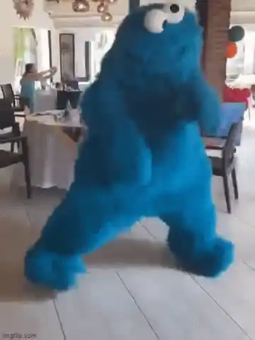 Fire Cookie Monster Dance