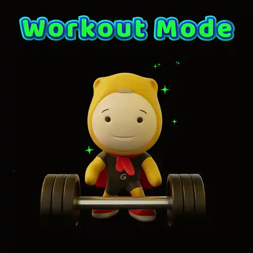 Cartoon Character in Workout Mode