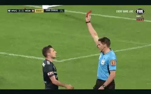Football Referee Red Card VAR Check