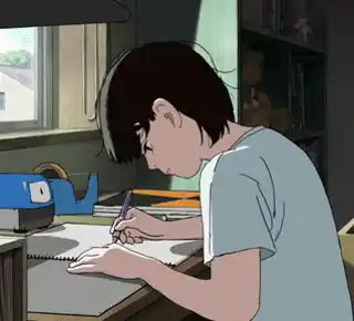 Fujino Focused on Drawing