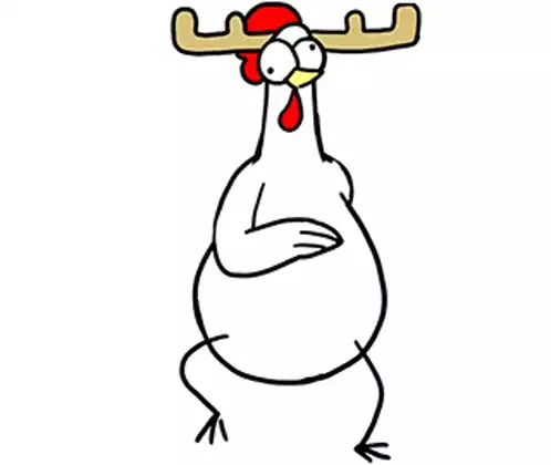 Funny Cock with Antlers Dancing