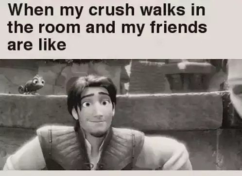 Funny Crush Meme: Tangled Friends React