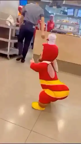 Funny Dancing in Jollibee Bee Costume